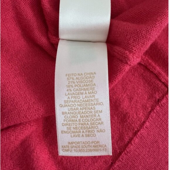 KATE SPADE New York City Live Colorfully Hot Pink Rhinestone sweater cardigan M - Picture 11 of 12